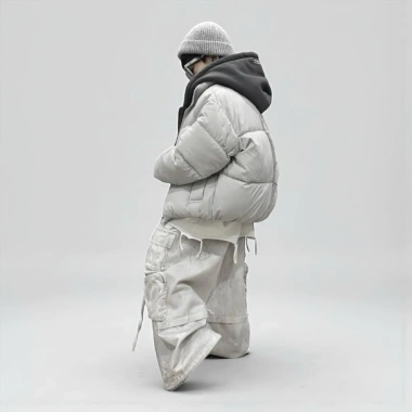 APM Áo phao hoodie xám sáng pha ghi đen cho bé trai và bé gái - Giá ưu đãi 570k 5