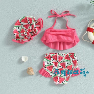 Aqq-kid Bikini bé gái áo sát nách cổ treo, quần short, mũ đi biển - Giá ưu đãi 149.796 VND 6 Aqq-kid Bikini bé gái áo sát nách cổ treo, quần short, mũ đi biển - Giá ưu đãi 149.796 VND 6