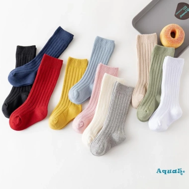 Aqq Tất Dệt Kim Cao Đầu Gối Không Đường May Màu Trơn Có Gân Dành Cho Bé Tập Đi Giá 51.084₫