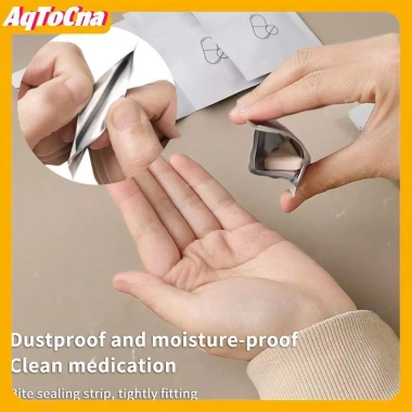AqToCna 30 Túi Đựng Thuốc Mini Du Lịch Di Động Tự Dán Chống Thấm Nước Lá Nhôm 4