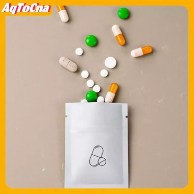 AqToCna 30 Túi Đựng Thuốc Mini Du Lịch Di Động Tự Dán Chống Thấm Nước Lá Nhôm 6