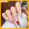 AqToCna Pháp Nơ Lụa Ruy Băng Móng Tay Nghệ Thuật Miếng Dán Ren Thanh Lịch Dây Mềm Tự Dính Trang Trí Decal 8