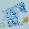 Aqua-2 Áo tắm mầm non có mũ trùm đầu, họa tiết cá voi, dây kéo dài, tay cổ tròn - Giá 211.896đ 2