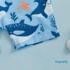 Aqua-2 Áo tắm mầm non có mũ trùm đầu, họa tiết cá voi, dây kéo dài, tay cổ tròn - Giá 211.896đ 7