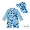 Aqua-2 Áo tắm mầm non có mũ trùm đầu, họa tiết cá voi, dây kéo dài, tay cổ tròn - Giá 211.896đ 8