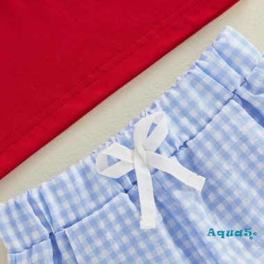 Aqua-2 Bộ Đồ Mùa Hè Tay Ngắn Cổ Tròn Áo Thêu Bóng Chày + Quần Short Giãn 241.000 VND