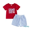 Aqua-2 Bộ Đồ Mùa Hè Tay Ngắn Cổ Tròn Áo Thêu Bóng Chày + Quần Short Giãn 241.000 VND 10