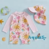 Aqua-2 Đồ Bơi Bé Gái Rash Guard Dài Tay In Hình Mũ, Bảo Vệ Da, Giá Ưu Đãi 177k