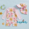 Aqua-2 Đồ Bơi Bé Gái Rash Guard Dài Tay In Hình Mũ, Bảo Vệ Da, Giá Ưu Đãi 177k 2