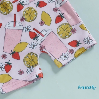 Aqua-2 Đồ Bơi Bé Gái Rash Guard Dài Tay In Hình Mũ, Bảo Vệ Da, Giá Ưu Đãi 177k