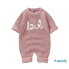Aqua-baby Áo liền quần chữ thêu hoa dài tay jumpsuit sơ sinh tập đi thời trang 8