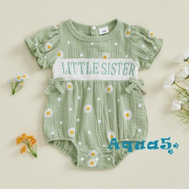 Aqua-Baby Bé Gái Áo Liền Quần Tay Ngắn Cổ Tròn Thêu Hoa Body Sơ Sinh 176.796₫