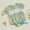 Aqua-Baby Bé Gái Áo Liền Quần Tay Ngắn Cổ Tròn Thêu Hoa Body Sơ Sinh 176.796₫ 2