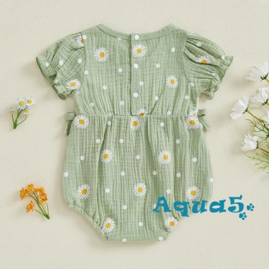Aqua-Baby Bé Gái Áo Liền Quần Tay Ngắn Cổ Tròn Thêu Hoa Body Sơ Sinh 176.796₫ 3