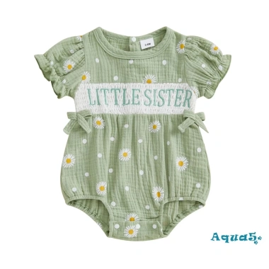 Aqua-Baby Bé Gái Áo Liền Quần Tay Ngắn Cổ Tròn Thêu Hoa Body Sơ Sinh 176.796₫ 10