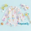 Aqua-baby Bikini Bé Gái In Hoa Đồ Bơi Biển Dài Tay Khóa Kéo Bộ Đồ Tắm 168k 2