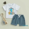 Aqua Baby Boy Áo cổ tròn tay ngắn động vật + quần short co giãn - Giảm 18% 4