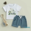 Aqua Baby Boy Áo cổ tròn tay ngắn động vật + quần short co giãn - Giảm 18% 5