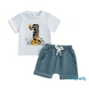 Aqua Baby Boy Áo cổ tròn tay ngắn động vật + quần short co giãn - Giảm 18% 10