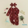 Aqua-Baby Girl áo liền quần dài tay, cổ O, dây kéo, họa tiết Kẹo mía & bánh gừng, băng đô - 235.872 VND 2