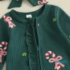 Aqua-Baby Girl áo liền quần dài tay, cổ O, dây kéo, họa tiết Kẹo mía & bánh gừng, băng đô - 235.872 VND 7