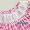 Aqua-Baby Girl Áo liền quần kẻ sọc thỏ thêu mùa hè, bay tay thoáng mát 5