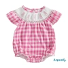 Aqua-Baby Girl Áo liền quần kẻ sọc thỏ thêu mùa hè, bay tay thoáng mát 10