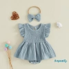 Aqua Baby Romper Đầm Nơ Mùa Hè Vải Lanh Cotton Giá 190.630 VND (giảm 238.288 VND) 4