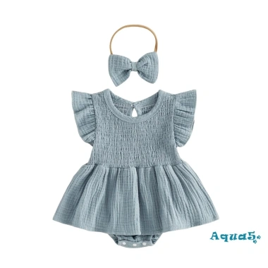 Aqua Baby Romper Đầm Nơ Mùa Hè Vải Lanh Cotton Giá 190.630 VND (giảm 238.288 VND) 10