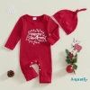 Aqua-Christmas Bộ 2 Mảnh Hươu Cổ Tròn Dài Tay + Áo Liền Thân, Mũ Quần Ngày Lễ Trẻ Sơ Sinh - Giá 186.516 VND 2