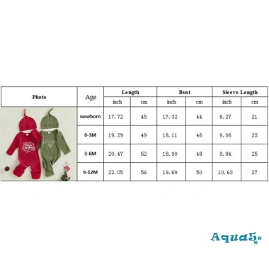 Aqua-Christmas Bộ 2 Mảnh Hươu Cổ Tròn Dài Tay + Áo Liền Thân, Mũ Quần Ngày Lễ Trẻ Sơ Sinh - Giá 186.516 VND 9