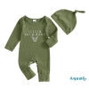 Aqua-Christmas Bộ 2 Mảnh Hươu Cổ Tròn Dài Tay + Áo Liền Thân, Mũ Quần Ngày Lễ Trẻ Sơ Sinh - Giá 186.516 VND 10