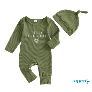 Aqua-Christmas Bộ 2 Mảnh Hươu Cổ Tròn Dài Tay + Áo Liền Thân, Mũ Quần Ngày Lễ Trẻ Sơ Sinh - Giá 186.516 VND 10