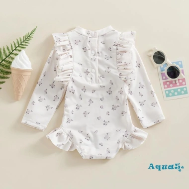 Aqua Đồ Bơi Bikini Tay Dài Cổ Tròn In Hoa Kẻ Ô Mùa Hè Bé Gái 158.976₫