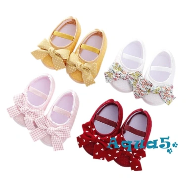 Aqua Giày Đế Mềm Chống Trượt Đính Nơ Co Giãn Cho Bé Gái - Siêu Thoải Mãi 55.944₫