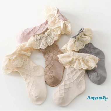 Aqua Giày Vớ Cotton Mắt Cá Chân Nhún Bèo Ren Cho Bé Gái 0-2 Tuổi Giá 54.432 VND