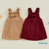 Aqua Quần Yếm Váy Corduroy cho bé gái không tay cổ vuông trơn mùa xuân thu - giá 135.540 VND