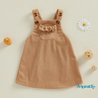 Aqua Quần Yếm Váy Corduroy cho bé gái không tay cổ vuông trơn mùa xuân thu - giá 135.540 VND 3