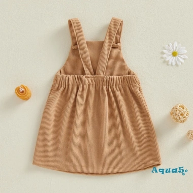 Aqua Quần Yếm Váy Corduroy cho bé gái không tay cổ vuông trơn mùa xuân thu - giá 135.540 VND 4