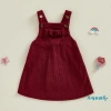 Aqua Quần Yếm Váy Corduroy cho bé gái không tay cổ vuông trơn mùa xuân thu - giá 135.540 VND 5