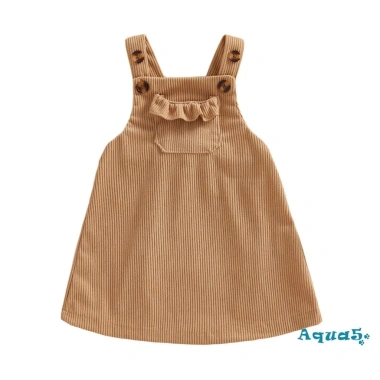 Aqua Quần Yếm Váy Corduroy cho bé gái không tay cổ vuông trơn mùa xuân thu - giá 135.540 VND 10