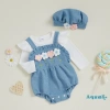 Aqua Romper Bé Gái Thêu Hoa Tay Dài Cổ Tròn Đôi 2 Chiếc Giá Ưu Đãi 220.860₫ 2
