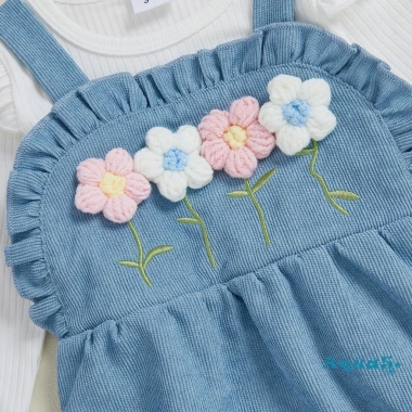 Aqua Romper Bé Gái Thêu Hoa Tay Dài Cổ Tròn Đôi 2 Chiếc Giá Ưu Đãi 220.860₫ 5