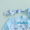 Aqua Toddler Bé Gái Rash Guard Áo Liền Quần In Hoa Đồ Bơi Mũ Bơi Băng Đô 219.996₫ 4