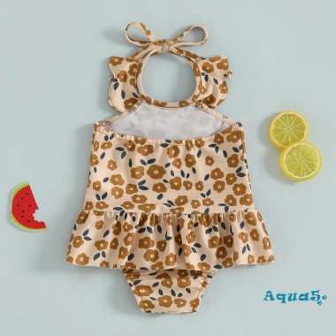 Aqua Toddler Cô Gái Dây Cổ Áo Liền Quần In Hoa Váy Tắm Phù Hợp Đi Biển Giá 166k 4