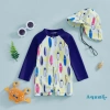 Aqua Toddler Rash Guard Bé Trai Đồ Bơi Ván Lướt Sóng Rùa In Dây Kéo Dài Tay và Mũ Bơi Giá Ưu Đãi 242k 3