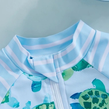 Aqua Toddler Rash Guard Bé Trai Đồ Bơi Ván Lướt Sóng Rùa In Dây Kéo Dài Tay và Mũ Bơi Giá Ưu Đãi 242k 7