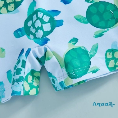 Aqua Toddler Rash Guard Bé Trai Đồ Bơi Ván Lướt Sóng Rùa In Dây Kéo Dài Tay và Mũ Bơi Giá Ưu Đãi 242k 9