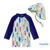 Aqua Toddler Rash Guard Bé Trai Đồ Bơi Ván Lướt Sóng Rùa In Dây Kéo Dài Tay và Mũ Bơi Giá Ưu Đãi 242k 10