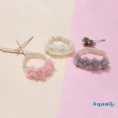 Aqua‑baby Băng Đô Ren Co Giãn - Mũ Nón Hoa Voan Dịu Êm cho Lễ Rửa Tội Trẻ Sơ Sinh